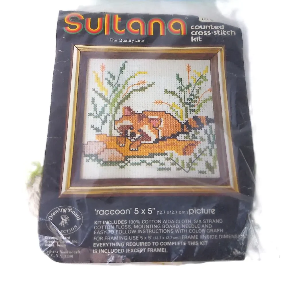 Vintage Sultana Raccoon Herbal Delights Needle Magic Set of 3